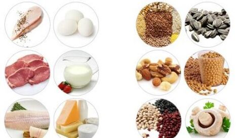 Products high in animal and vegetable protein for male potency